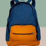 Mochila Artesanal Mineira Reforçada - Azul e Laranja