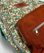 Mochila Artesanal Mineira Reforçada - Estampada Verde Marrom - Imagem 2