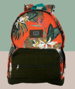Mochila Artesanal Mineira Reforçada - Floral Laranja