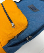 Mochila Artesanal Mineira Reforçada - Jeans e Amarelo - Imagem 2