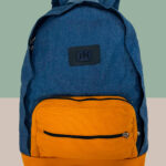 Mochila Artesanal Mineira Reforçada - Jeans e Amarelo