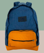 Mochila Artesanal Mineira Reforçada - Jeans e Amarelo