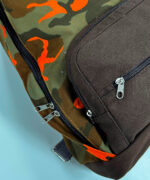 Mochila Artesanal Mineira Reforçada - Verde e Laranja - Imagem 2