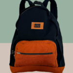 Mochila Artesanal Mineira Reforçada - Preto e Laranja